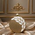 Ivory Bloom Round Clutch